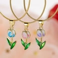 thumbnail image 6 of Vintage Elegant Tulip Flower Pendant Necklace For Women 4R6T Hot J8 J6V0, 6 of 8