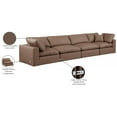 thumbnail image 2 of Meridian Furniture Comfy Brown Faux Leather Modular Sofa, 2 of 10