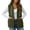 Army Green B, variant on Fall Jackets for Women 2025 Solid Color Sleeveless Short Waistcoat Button Down Winter Warm Casual Outerwear Red L