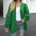 thumbnail image 2 of Lovskoo Cardigan Sweaters for Women Open Front Fall Trendy Long Sleeve Blouse Oversized Winter Outerwear Tops Green, 2 of 5