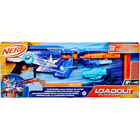 Nerf Loadout Galactic Commander Motorized Blaster, 3 Firing Modes, 3 Attachment Accessories, 48 Nerf N1 Darts, Kids Toys & Gifts, Ages 8+