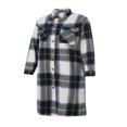 thumbnail image 2 of Women Plaid Windbreaker Coat Button-down Long Sleeve Lapel Jacket With Pockets Fall Spring Outwear, 2 of 6