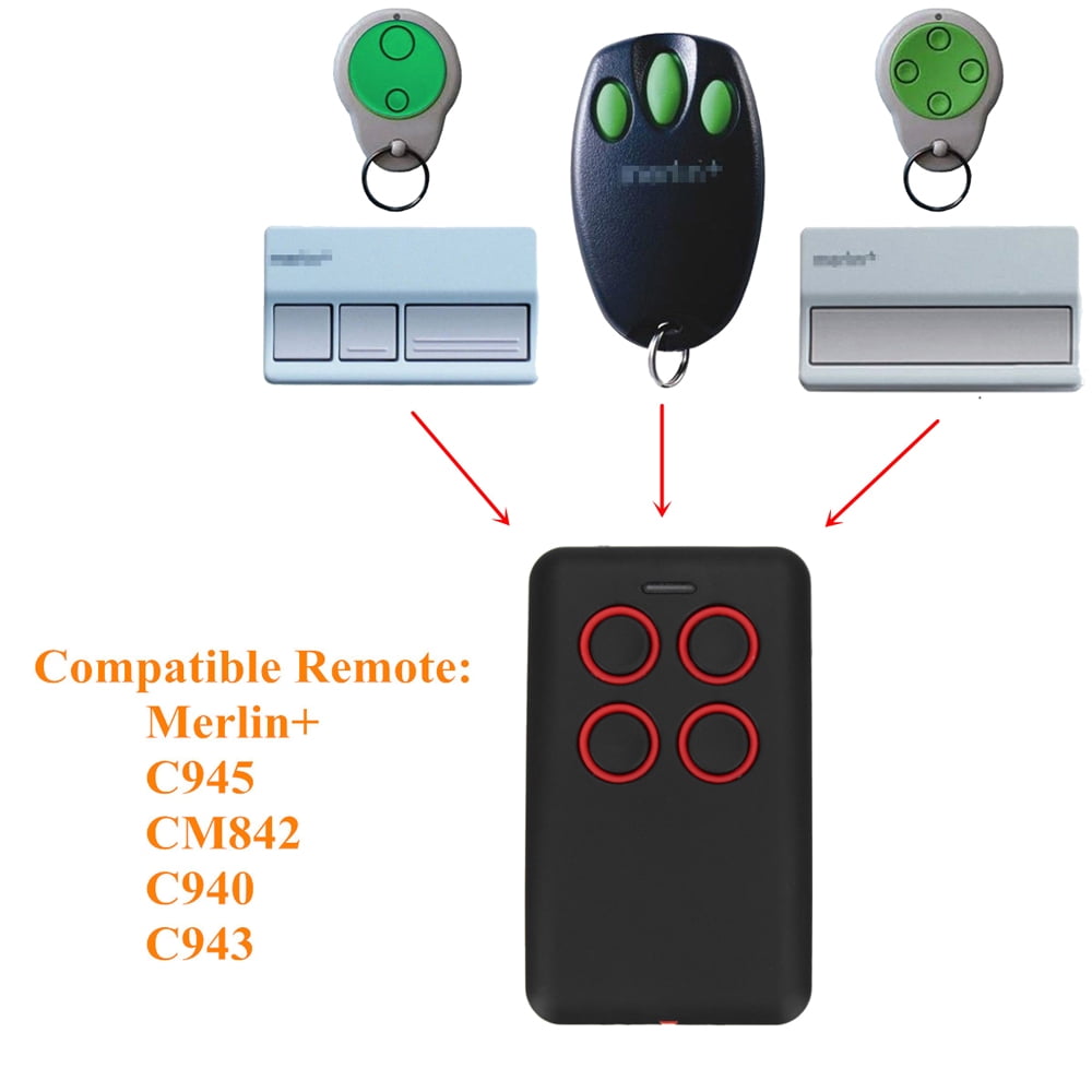 4-Button 286-868MHz Fits Fixed Rolling Code Garage Door Multi Remote Soft