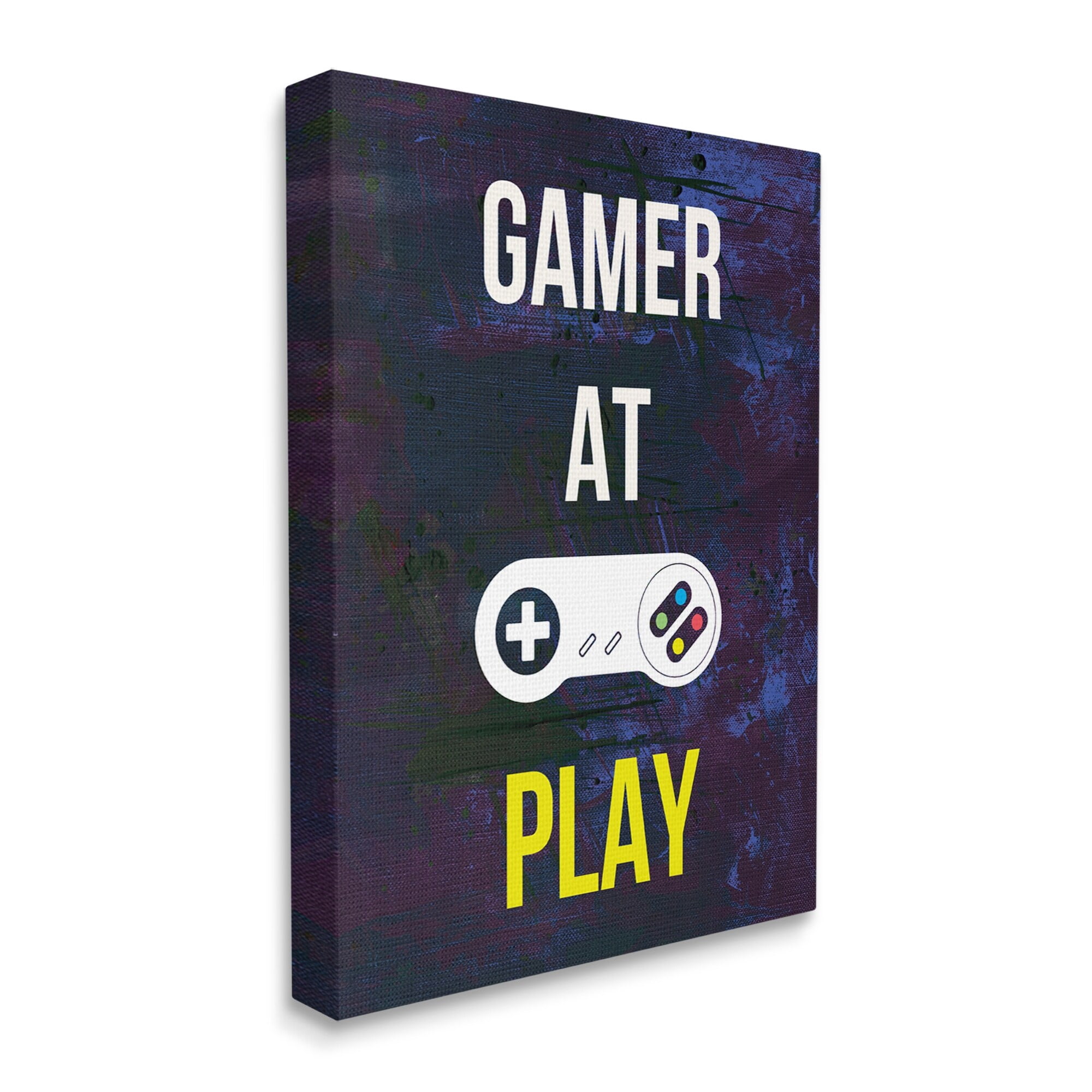 Stupell Industries Gamer At Play Vivid Layered Background Controller Graphic Art Gallery Wrapped Canvas Print Wall Art, Design by Annie Warren