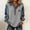 Gray-A, variant on Women's Long Sleeve Denim Patchwork Pullover – Casual Button Front Classic Collar Sweatshirt Ladies Stylish Daily Wear Comfortable Top Outfit Dark Gray-A 2XL