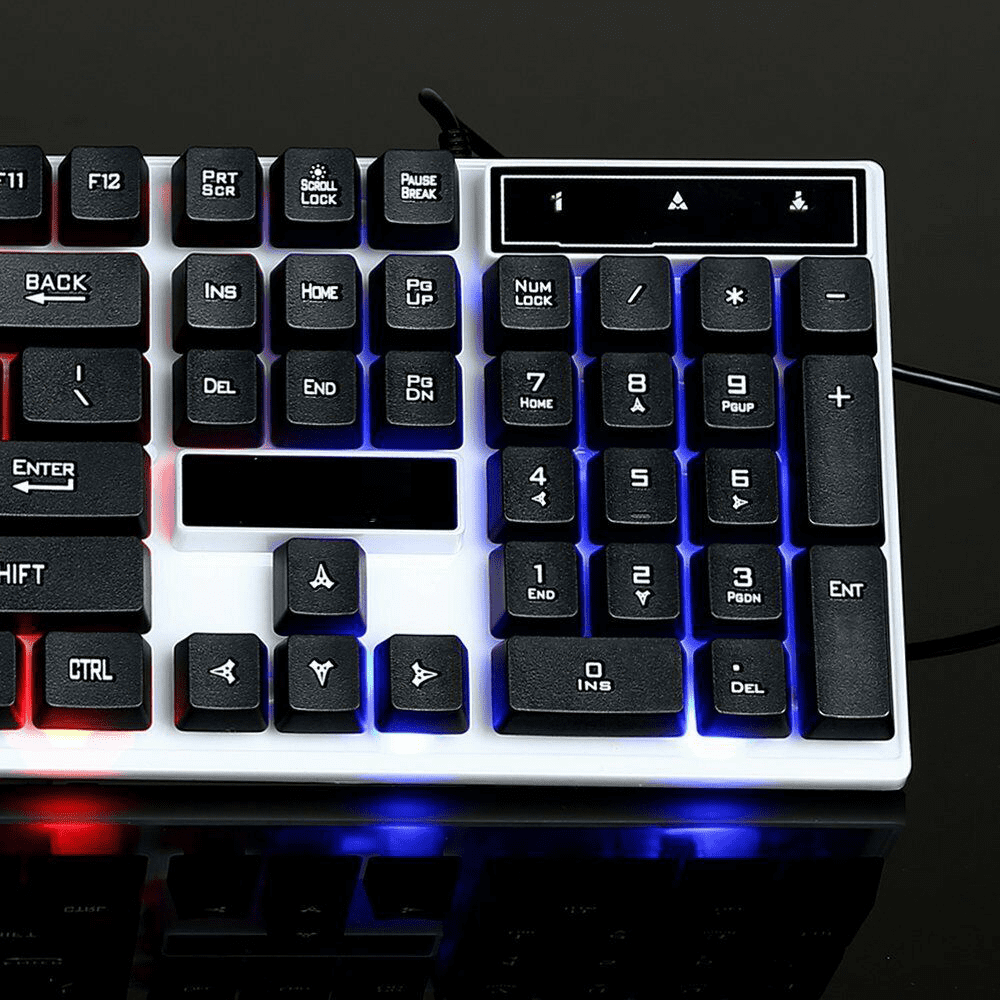 Qunler Gaming Keyboard and Mouse Set Rainbow LED Backlit Wired USB Keyboard and Mouse for PC PS3 PS4 Xbox One and 360