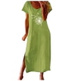 thumbnail image 1 of Pompotops Robe de Plage Bohème à Manches Courtes Ample Longue, 1 of 5