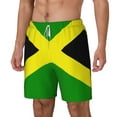 thumbnail image 5 of Mens Swim Trunks Jamaican Flag Quick Dry Board Shorts with Compression Liner, 5 of 6