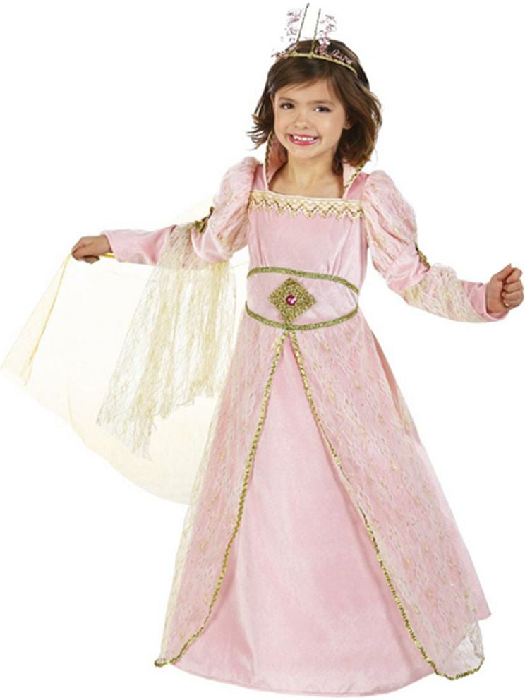 Girls Pink Bejeweled Princess Juliet Dress Up Halloween Costume ...