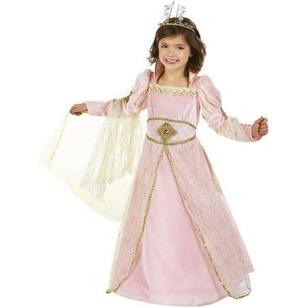Girls Pink Bejeweled Princess Juliet Dress Up Halloween Costume