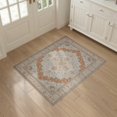 thumbnail image 3 of ODIKA 3'x5' Washable Accent Rug Pet Friendly, Non-Shedding Mat Beige Farmhouse Boho Trellis Vintage Border Neutral Cream Pink for Bedside, Nursery Room, 3 of 7