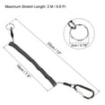 thumbnail image 2 of Uxcell 6.6ft Fishing Lanyard Coiled Ropes Retractable with Metal Clip Keychain Clear Black 2 Pack, 2 of 6