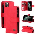 thumbnail image 1 of Case for iPhone 12 Pro Max Cover Zipper Pocket Wallet Case Magnetic Protective - Red, 1 of 5