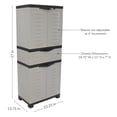 thumbnail image 6 of Sunnydaze Adjustable 57" Plastic 2-Shelf 1-Drawer Freestanding Storage Cabinet, Gray, 6 of 18
