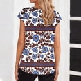 thumbnail image 3 of cocolona Womens Summer Silk Satin Tops Plus Size V Neck Short Sleeve T-shirt Fashion Casual Cute Print Tees Blouses, 3 of 6