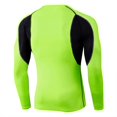 thumbnail image 4 of HCURIBAD Compression Shirt Men Men's Tights Stretchy Quick Dry Long Sleeve Athletic Fitness Clothing Long Sleeve Compression Shirt Gym Shirts Men Mens Workout Shirts Green L, 4 of 4