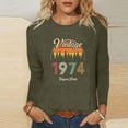 thumbnail image 2 of BangWanChi Long Sleeve Shirts for Women Women's Casual Fashion Full Year Birthday Printed Round Neck Long Sleeved Tops/shirt, 2 of 4