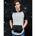 thumbnail image 2 of ZIMEGO Men's Color Block Short Sleeve Pullover Pocket Hiphop Thin Hoodie Shirt, 2 of 6
