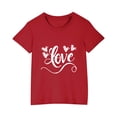 thumbnail image 1 of Posijego T-Shirt de la Saint-Valentin pour Garçons et Filles, T-Shirt Graphique avec Cœur, T-Shirts à Manches Courtes pour Enfants, Hauts en Coton, Vêtements, 1 of 6