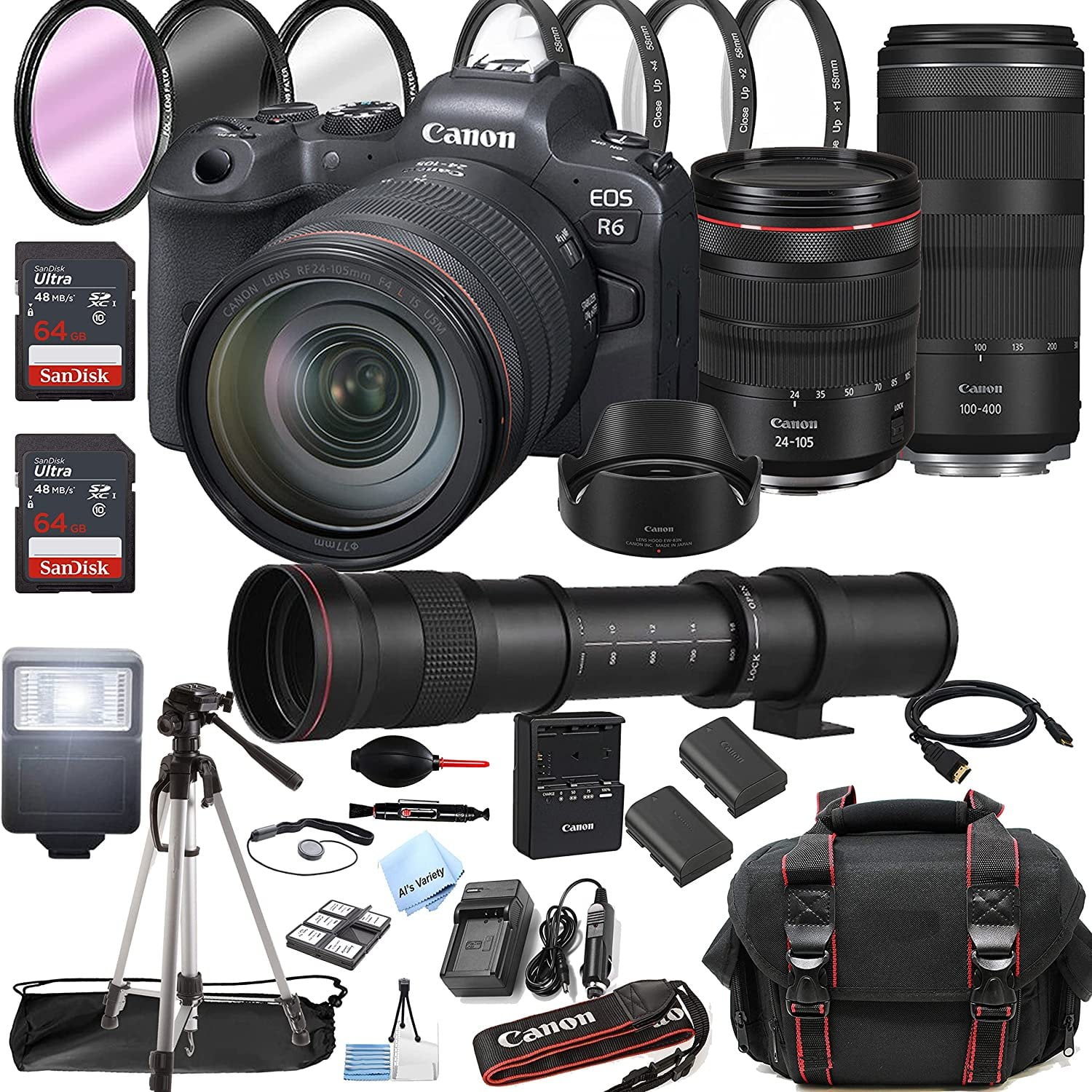 Canon EOS R6 Mirrorless Digital Camera with RF 24-105mm f/4 L is