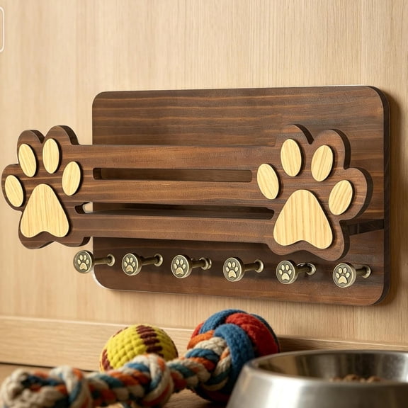 Wall Hook Shelf with 6 Hooks Key Holder for Entryway Kitchen