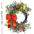 thumbnail image 3 of Corona de anillo de flores de simulación de cesta de flores de primavera | Decoración de cesta de puerta de vegetación artificial | Material plástico | Sin desvanecimiento | Decoración de bodas de, 3 of 5