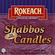Rokeach 3-Wick Traditional Shabbat Candles, Unscented, White, 72 Count