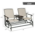 thumbnail image 3 of Gymax Patio 2-Person Glider Rocking Char Loveseat Garden w/ Tempered Glass Table, 3 of 10