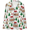 thumbnail image 4 of HPINK-T Women's Pajama Sets Christmas Cake Tree Long Sleeve Lounge Sets Pjs Sleepwear with Pockets, 4 of 6