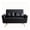 Black, variant on 48" Modern Faux Leather Loveseat with 2 Pillows - Small Space Sofa for Living Room, Bedroom, Apartment & Office