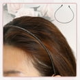 thumbnail image 3 of 6 Pcs Diademas de Tela Delgada con Diseño de Moda, Café, Negro, 4.72", 3 of 7
