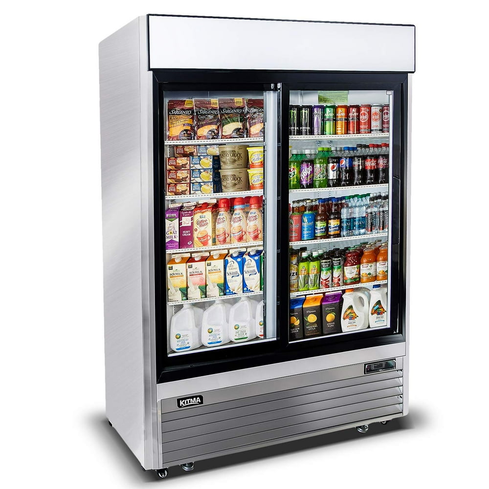 Beverage Merchandiser Refrigerator KITMA 44.8 Cu.Ft 2 Sliding Glass