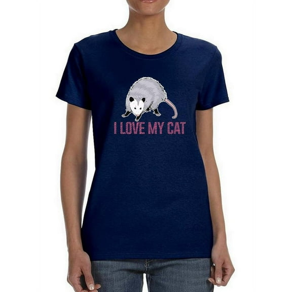 I Love My Cat Opossum Shaped T-Shirt Women -Smartprints Designs, Female Medium
