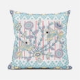 thumbnail image 2 of Pond Peacock Throw Pillow with Removable Cover in White Light Blue Muted Yellow 16x16, 2 of 8