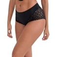 thumbnail image 4 of INSPIRE CHIC Mother's Day Women's Lace Butt-Lifting Tummy Control Mid Rise Panties Breathable Full Coverage Boyshorts L Black, 4 of 4