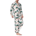 thumbnail image 2 of Uemuo Hawaii Palms Pattern 2-Piece Loungewear Set - Men’s Soft Sleepwear, Cozy Winter PJs, Comfy Sleep Set-Medium, 2 of 7