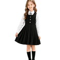 thumbnail image 3 of Mfakffe Girls Sleeveless Pinafore Pleated Dress Vintage Academy Pleated Skirt Jumper Dress Fashion Uniform Vest Dress, 3 of 5