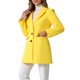 thumbnail image 4 of Abrigo de mujer INSPIRE CHIC de color sólido con solapa muesca, abotonado de una sola fila, abrigo de invierno, amarillo L, 4 of 6