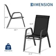 thumbnail image 3 of TROPOW Patio Chairs Set of 6, Outdoor Stackable Dining Chairs with Textilene Fabric, All-Weather Deck Stacking Chairs with High Back for Backyard Poolside Garden Balcony, Black, 3 of 8