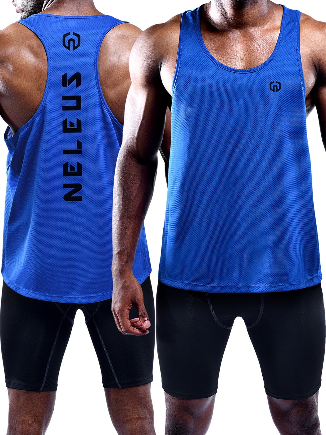  NELEUS Men's 3 Pack Workout Running Tank Top Sleeveless Gym  Athletic Shirts,5080,Black/Grey/Blue,S : Clothing, Shoes & Jewelry