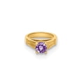 thumbnail image 5 of FB Jewels 14K Yellow Gold Ring with Light Purple CZ Cubic Zirconia Charm, 5 of 5