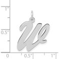 thumbnail image 4 of 14K White Gold Large Script Letter W Initial Charm Made In United States yc663w, 4 of 6