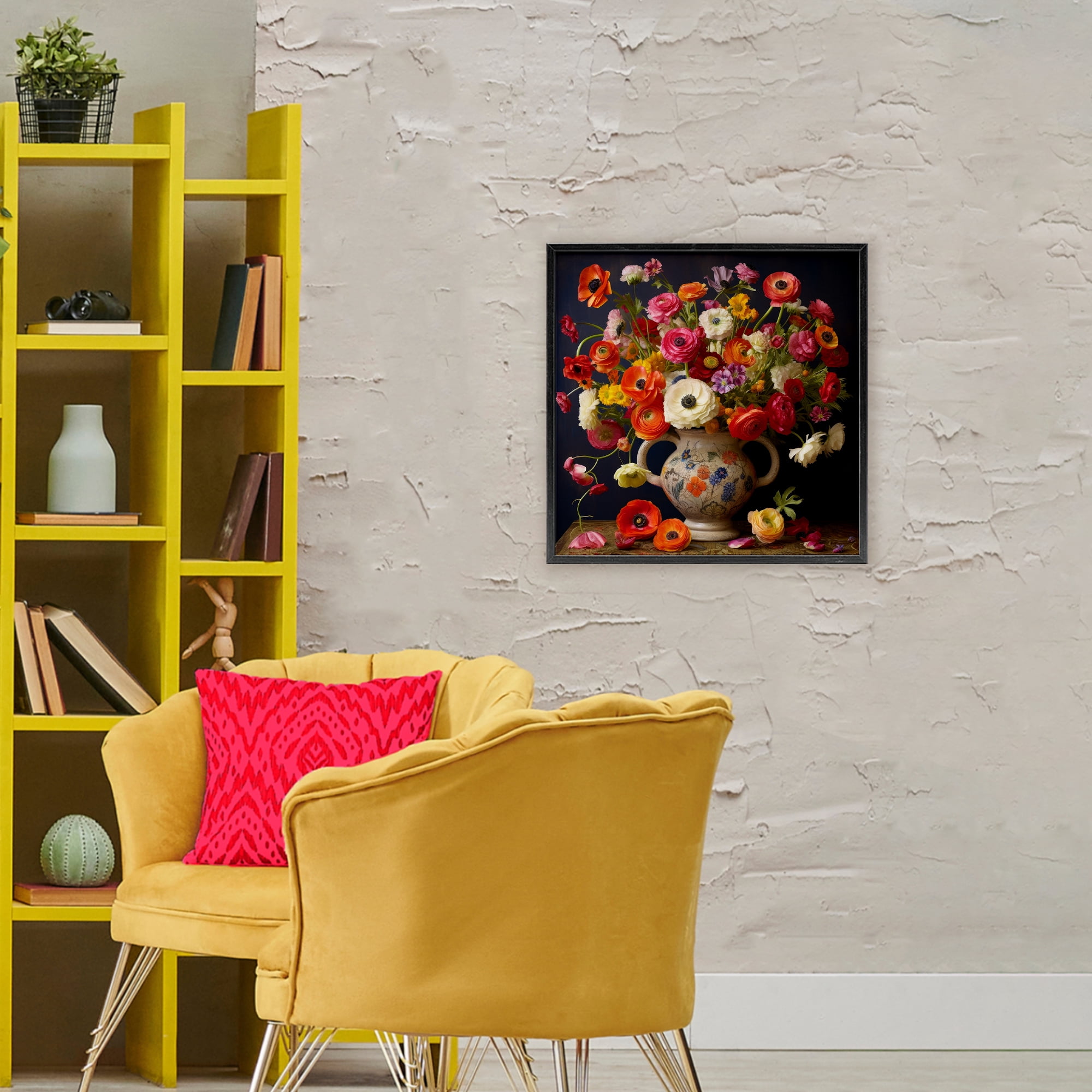 Stupell Industries Harmonious Bouquet Composition Black Framed Giclee Art, design by Lazar Studio