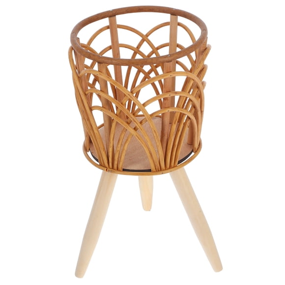 Minkissy 1Set Woven Rattan Plant Stand 16.1X7.9X7.9in For Garden And Balcony