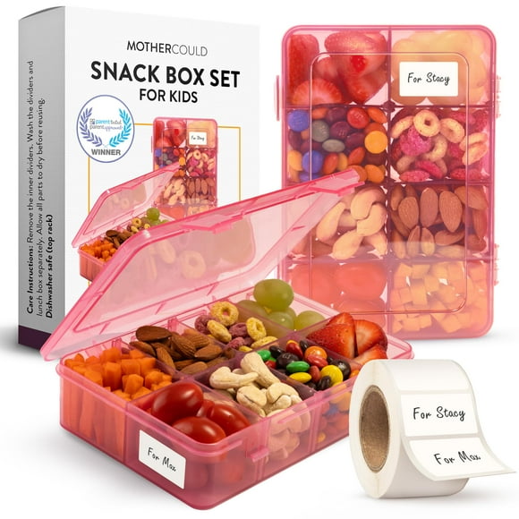 Contenedores para aperitivos Mothercould, tamaño grande, juego de 2 con etiquetas