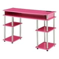 thumbnail image 1 of Pemberly Row Contemporary Wood Student Desk with Charging Station in Pink, 1 of 6