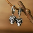 thumbnail image 5 of QQTDFG Sterling Silver Biker Men's Women Skull Huggie Hoop Earrings A1810-1 Pair Hoops, 5 of 9