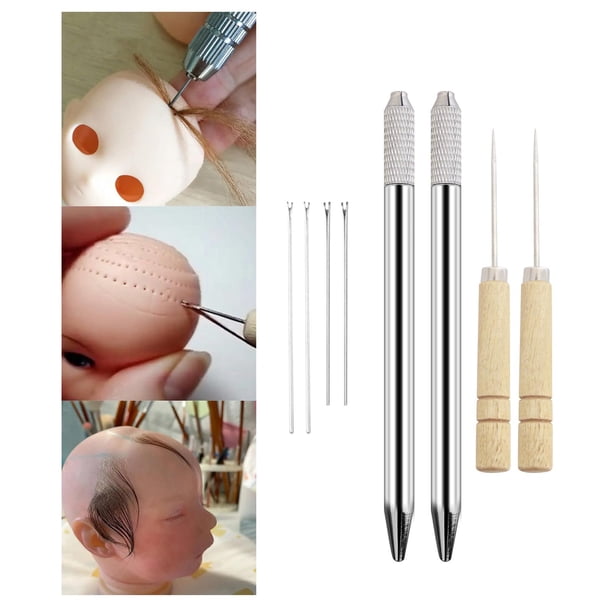 Herramienta para enraizar el cabello ñecas, para hacer cabello ñeca, suministros, soportes para peinados Estilo C Yinane enraizamiento de pelo de muñeca