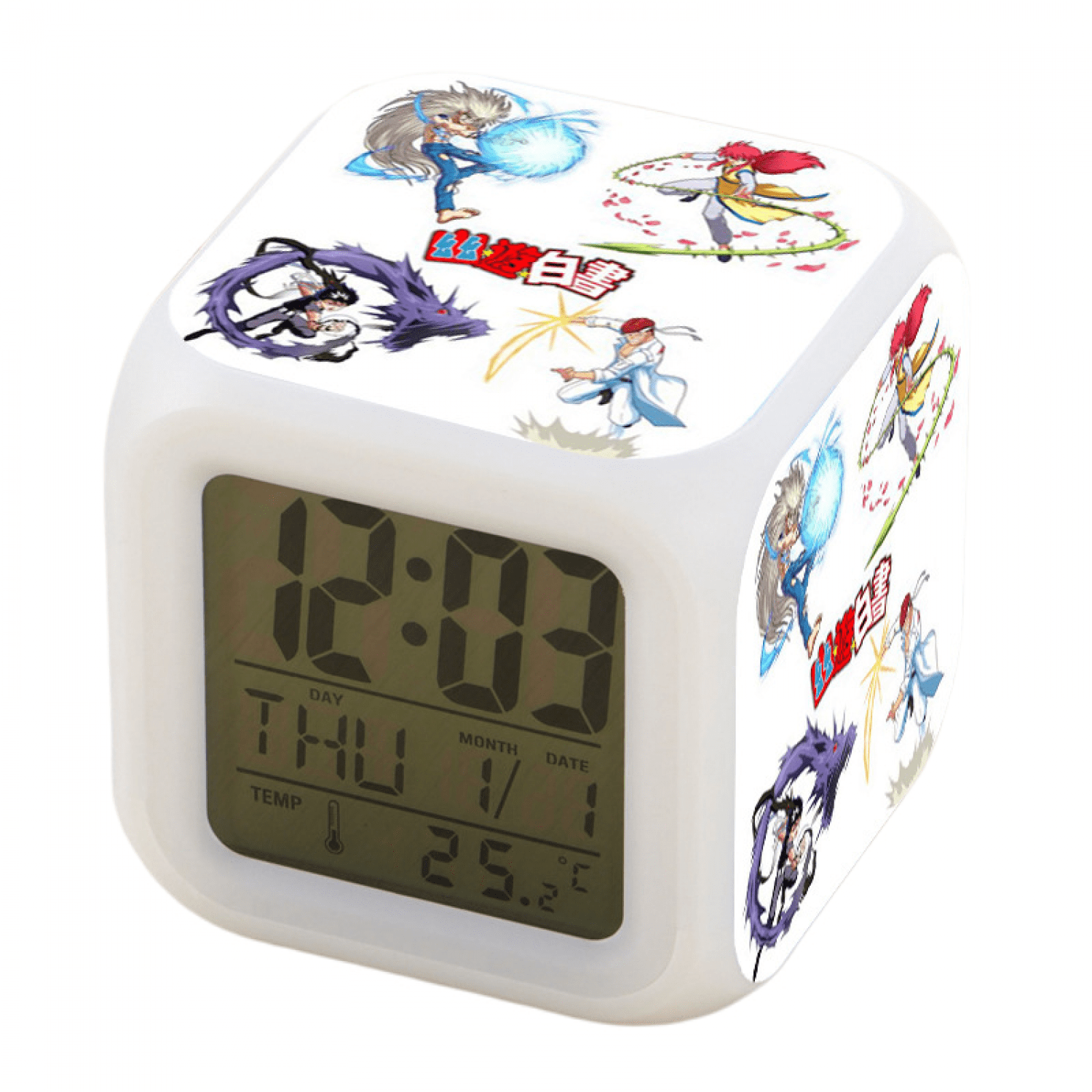 Anime Alarm Clock for Kids Room, LED Digital Bedroom Alarm Clock Easy ...