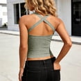 thumbnail image 5 of ZHYou No Boundrie Racerback Tank Tops for Women Halter Neck Square Neck Sleeveless Ribbed Slim Fit Camisole Tops Army Green Size S, 5 of 5